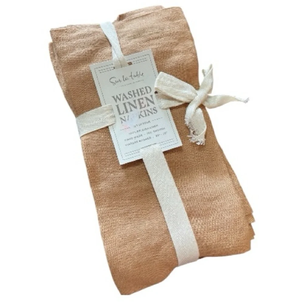 Sur La Table (4) Linen Napkins in Camel